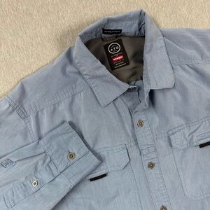 Wrangler ATG Utility Button Up Shirt Men’s Medium Blue Outdoor Workwear
